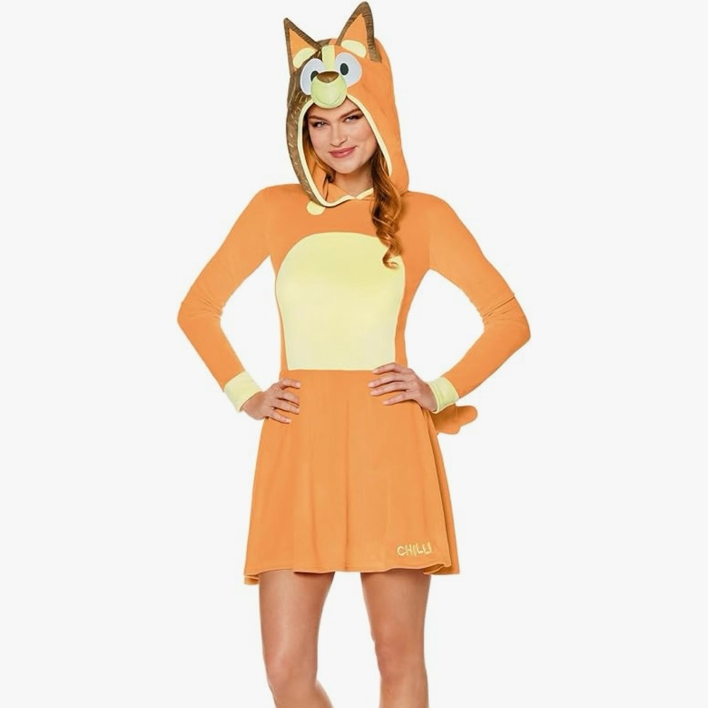 Spirit Orange and Yellow Bluey Mum Chilli Costume Dress